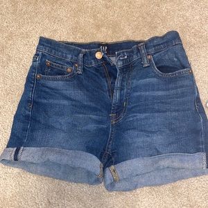 24 PETITE HIGH RISE 4” SHORT blue denim GAP shorts